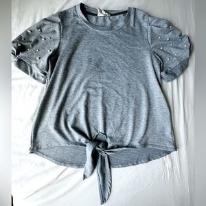 Medium grey shirt with pearls